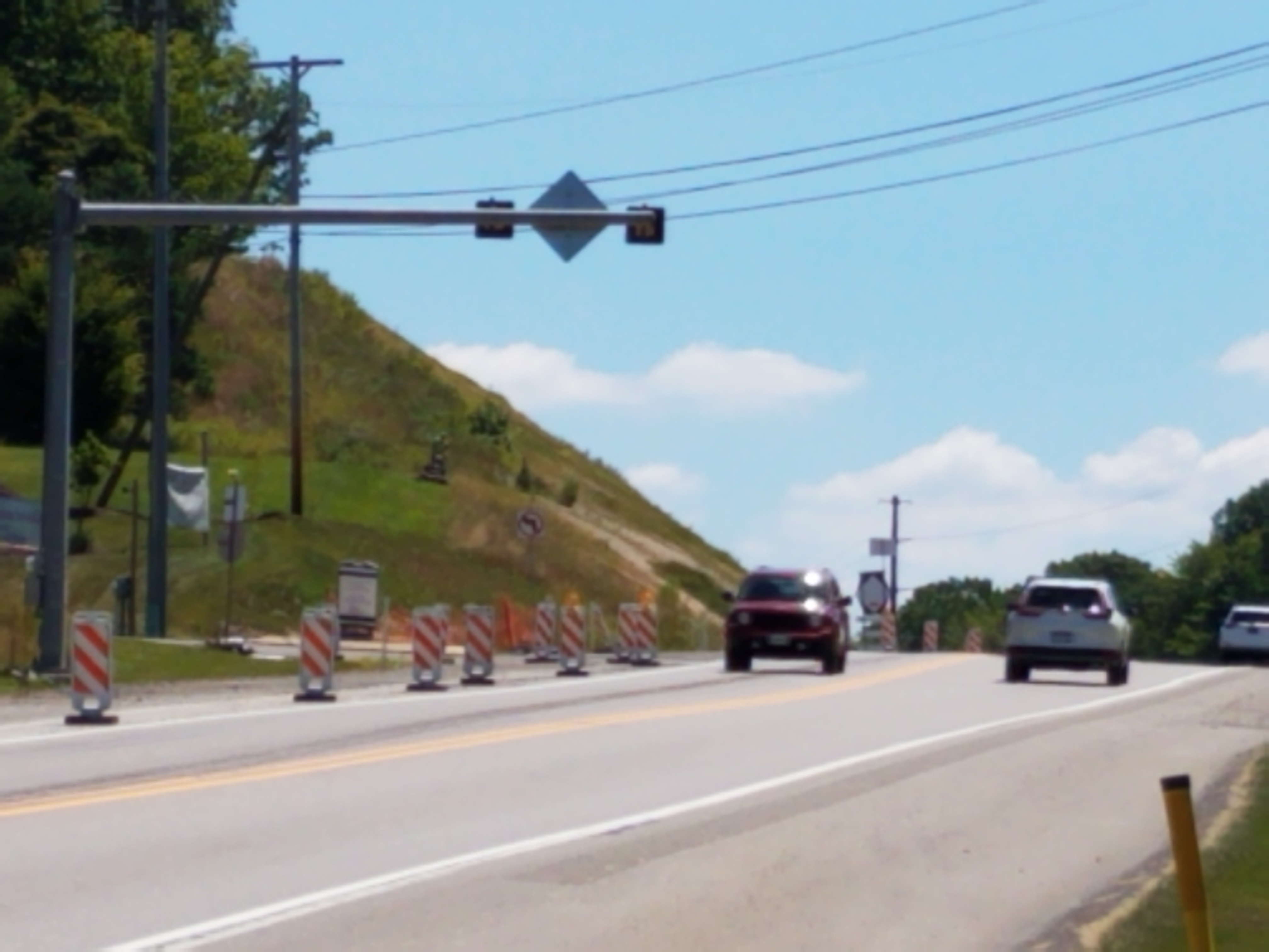 Picture of construction setting up