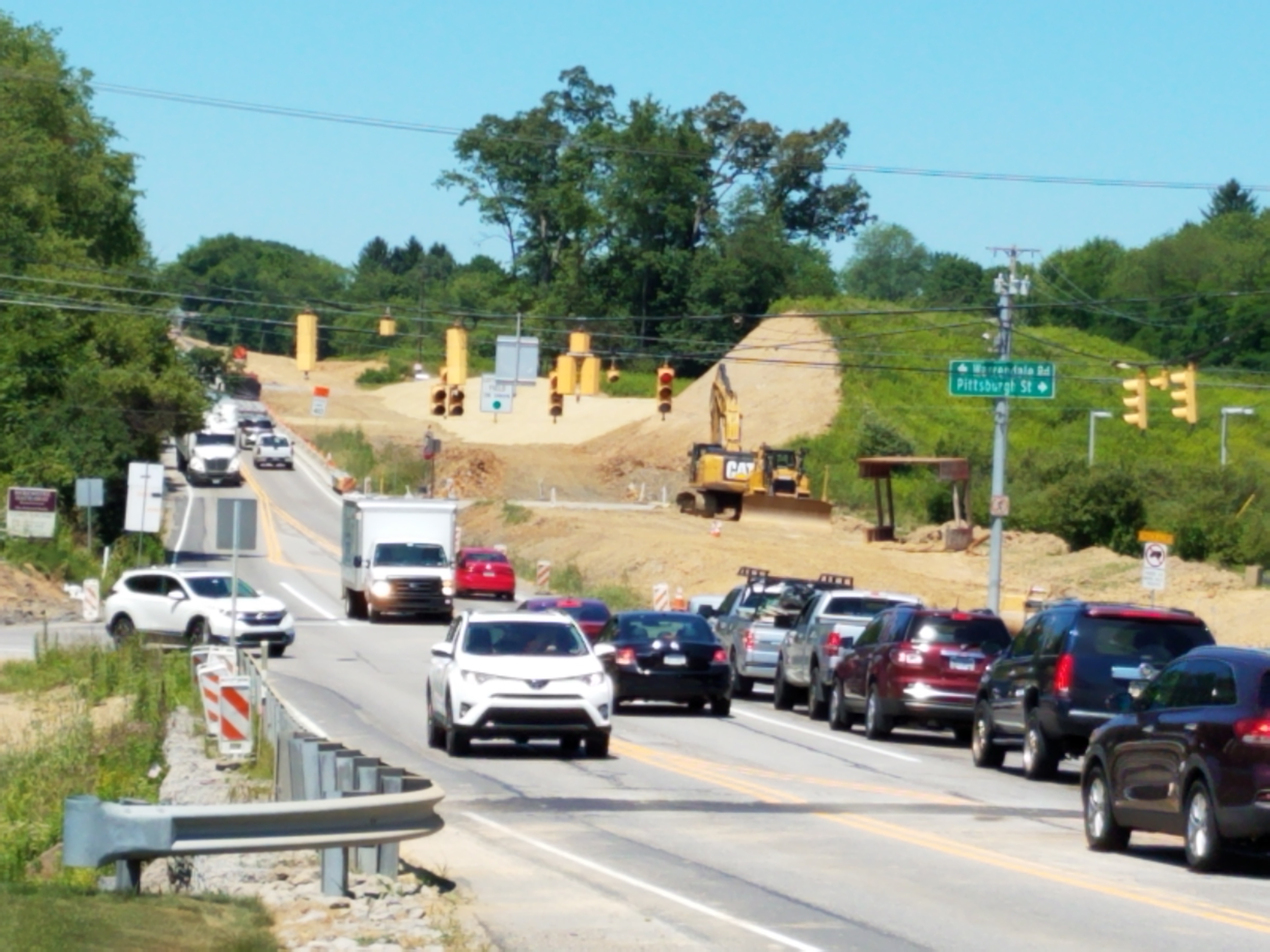 Picture of traffic and construction of the Corridor